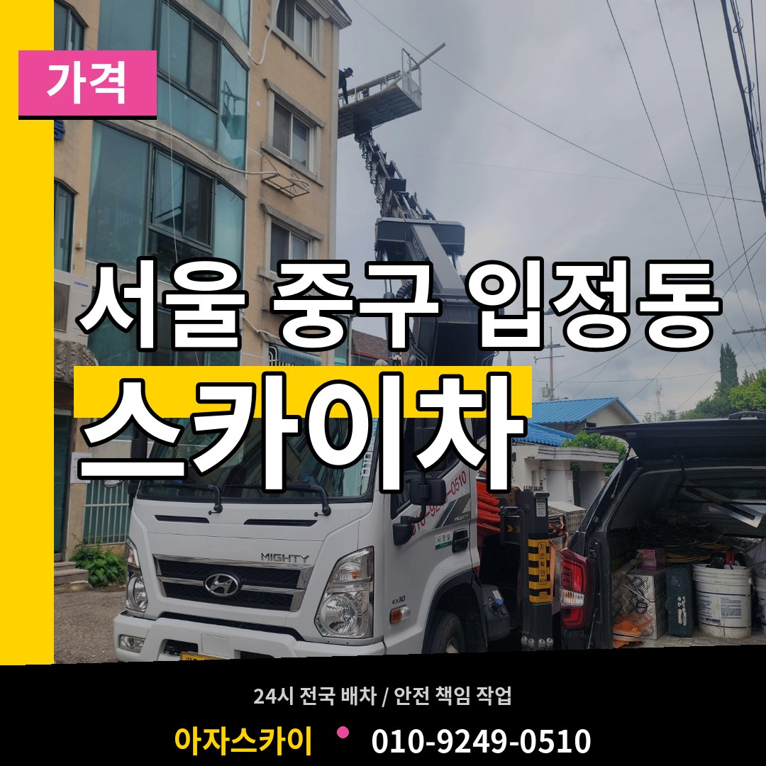 서울 중구 입정동 스카이차 가격 작업 현장