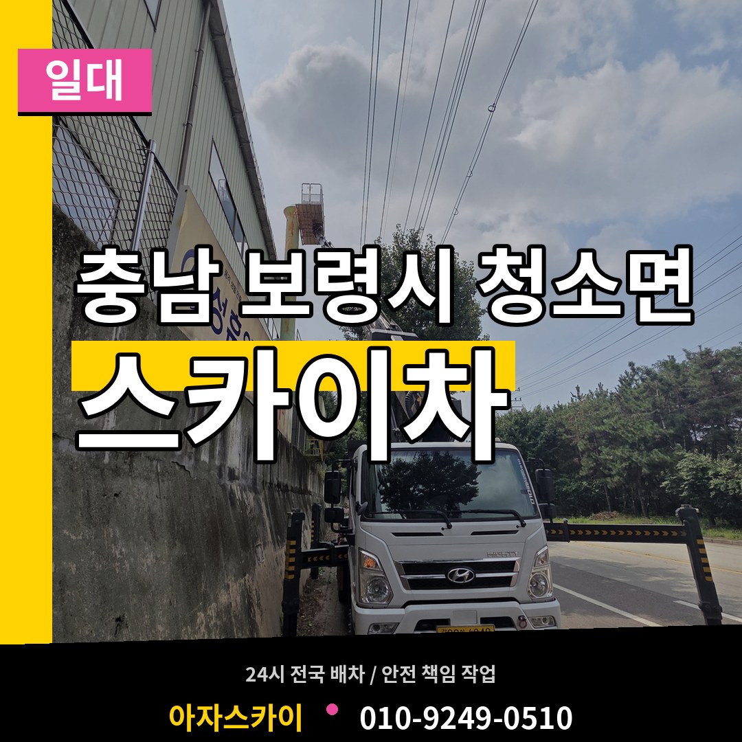 충남 보령시 청소면 스카이차 일대 작업 현장