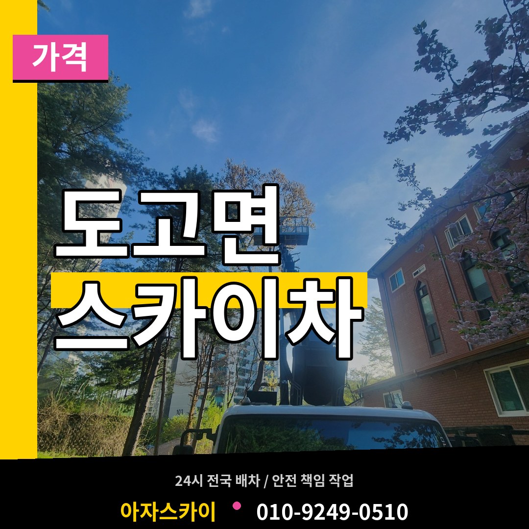 충남 아산시 도고면 스카이차 가격 작업 현장