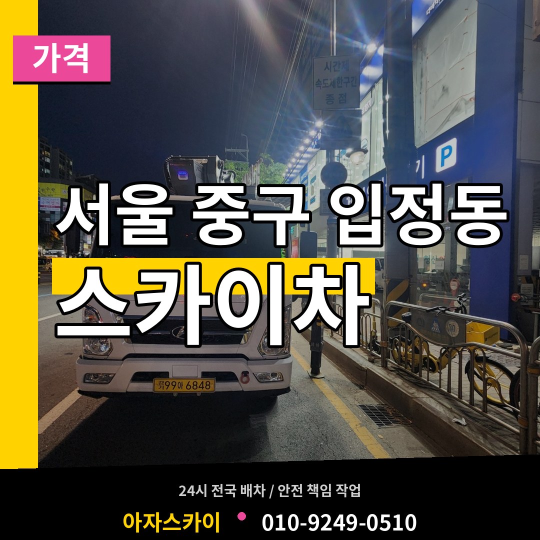 서울 중구 입정동 스카이차 가격 시공 사례